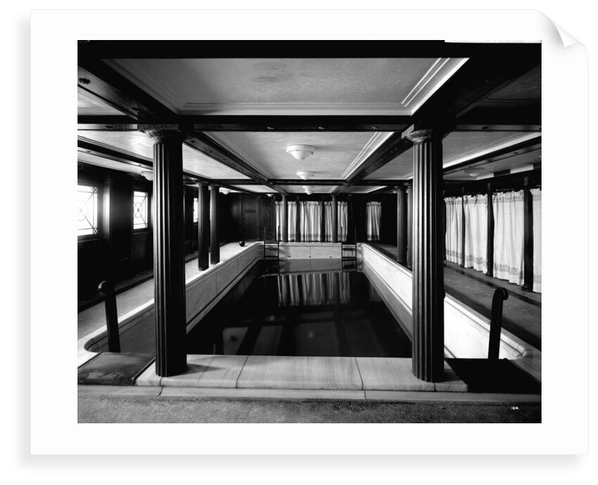 First Class Swimming Bath on the 'Aquitania' (1914) by Bedford Lemere & Co.