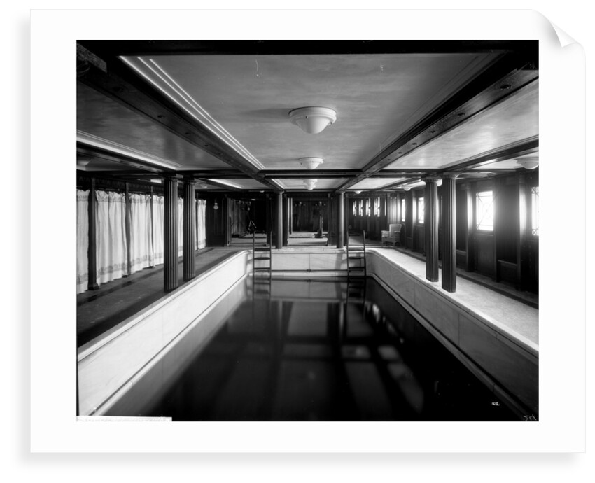 First Class Swimming Bath on the 'Aquitania' (1914) by Bedford Lemere & Co.