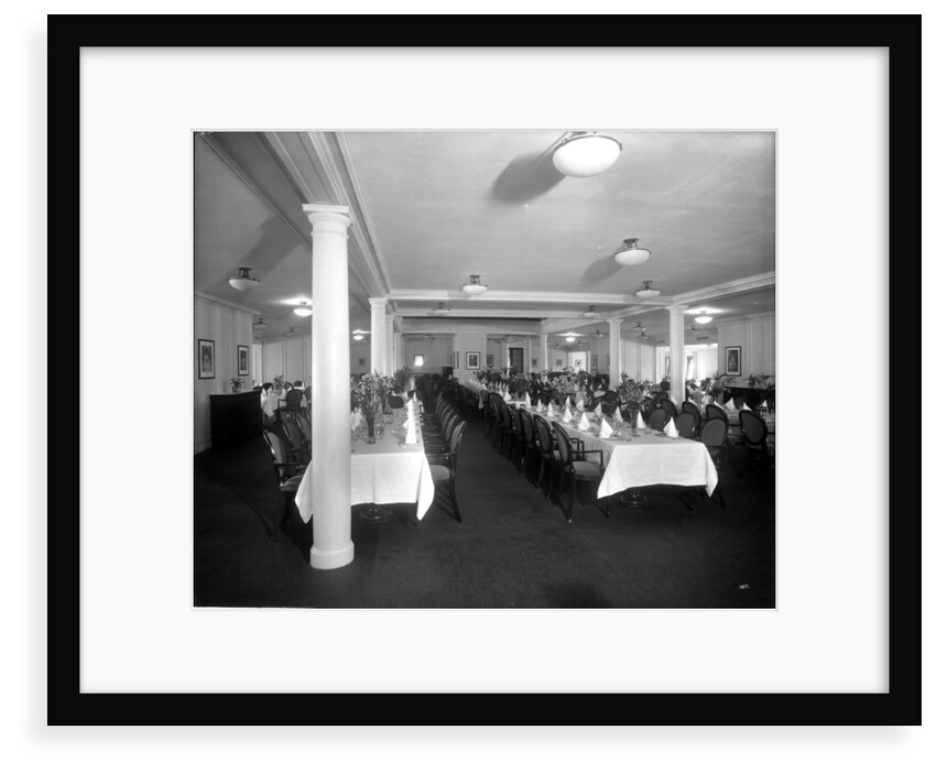 Second Class Dining Saloon on the 'Aquitania' (1914) by Bedford Lemere & Co.