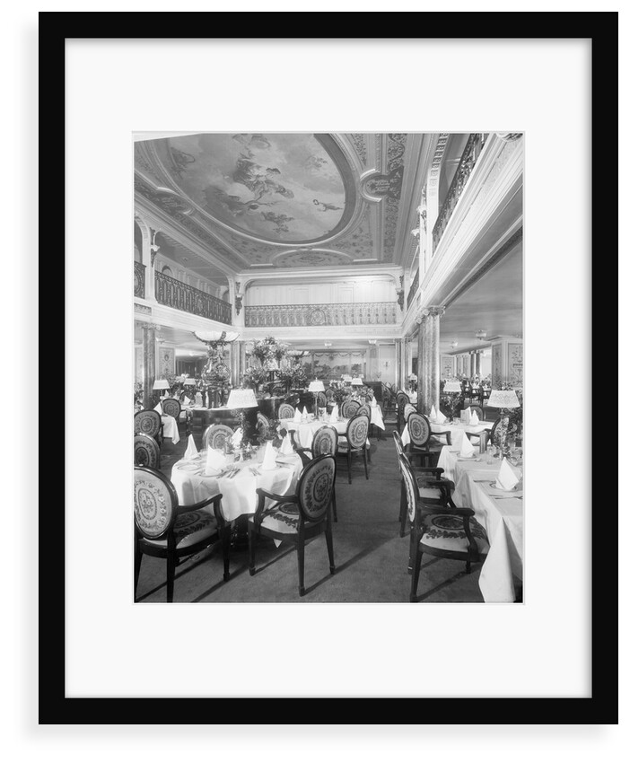 First Class Dining Saloon on the 'Aquitania' (1914) by Bedford Lemere & Co.