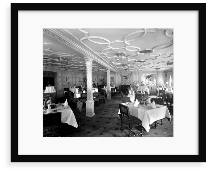 First Class Grill Room on the 'Aquitania' (1914) by Bedford Lemere & Co.