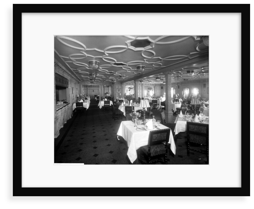 First Class Grill Room on the 'Aquitania' (1914) by Bedford Lemere & Co.