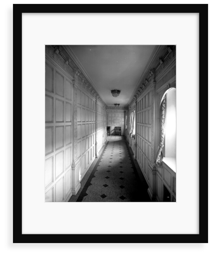 Corridor to the First Class Grill Room on the 'Aquitania' (1914) by Bedford Lemere & Co.