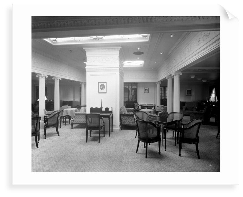 Second Class Drawing Room on the 'Aquitania' (1914) by Bedford Lemere & Co.