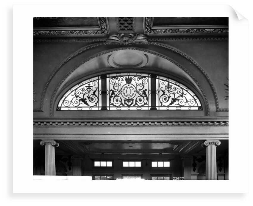 Window above the First Class Lounge on the 'Aquitania' (1914) by Bedford Lemere & Co.