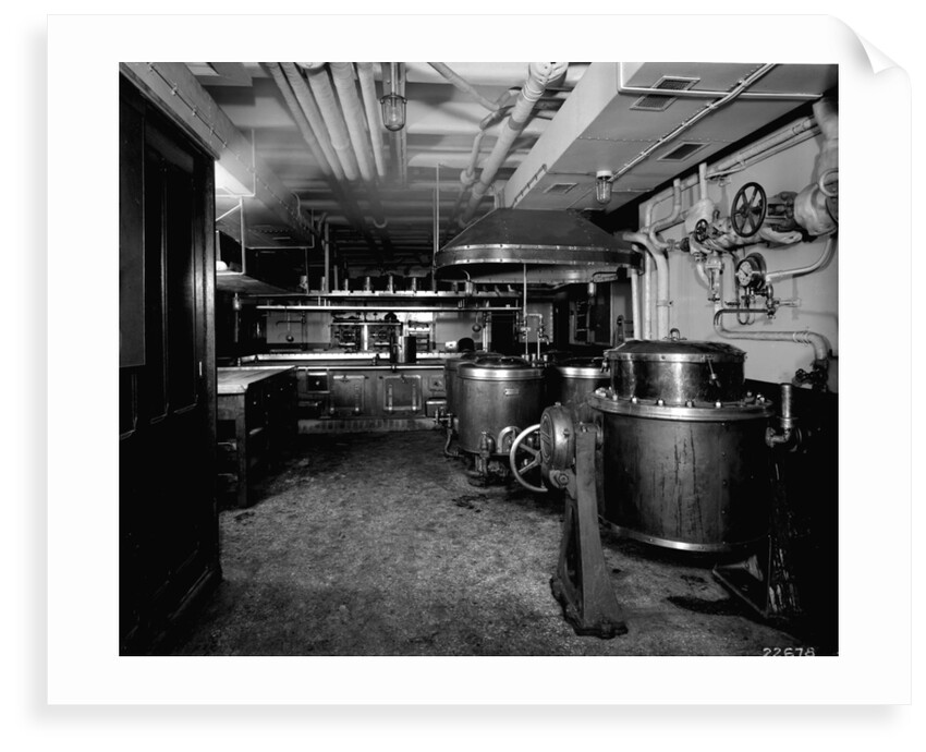 Second Class Galley on the 'Aquitania' (1914) by Bedford Lemere & Co.