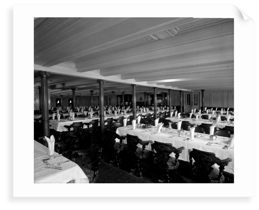 Second Class Dining Saloon on the 'Adriatic' (1906) by Bedford Lemere & Co.