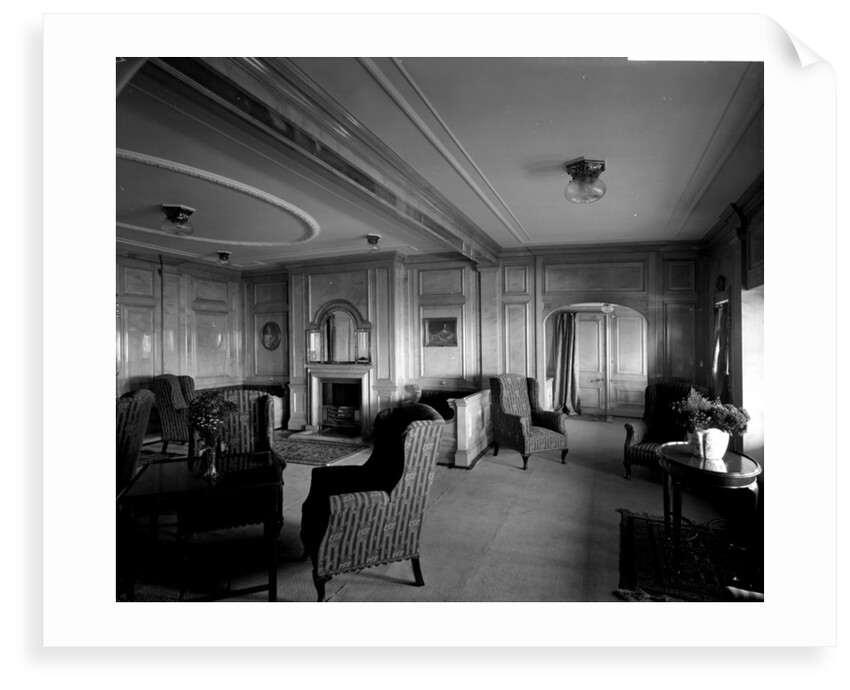 Cabin Class Drawing Room on the 'Missanabie' (1914) by Bedford Lemere & Co.