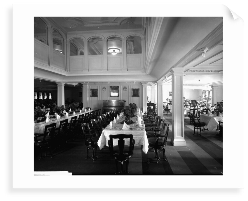 Cabin Class Dining Saloon on the 'Missanabie' (1914) by Bedford Lemere & Co.