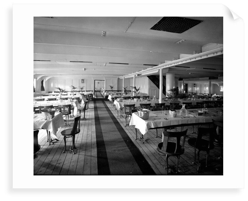 Third Class Dining Saloon on the 'Missanabie' (1914) by Bedford Lemere & Co.