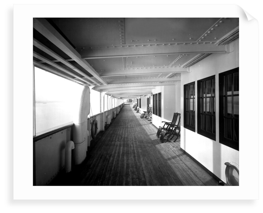 Cabin Class Promenade on the 'Missanabie' (1914) by Bedford Lemere & Co.