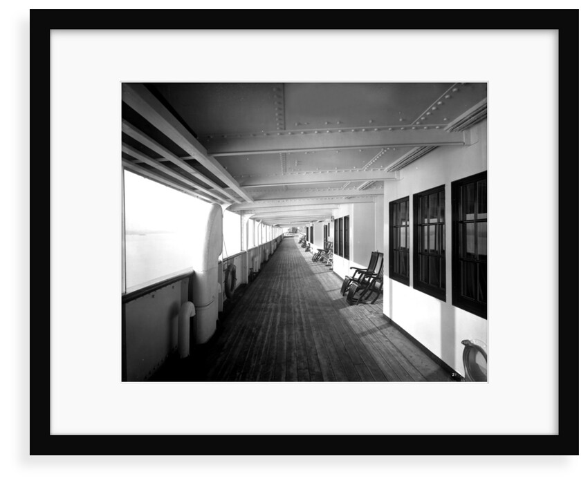 Cabin Class Promenade on the 'Missanabie' (1914) by Bedford Lemere & Co.
