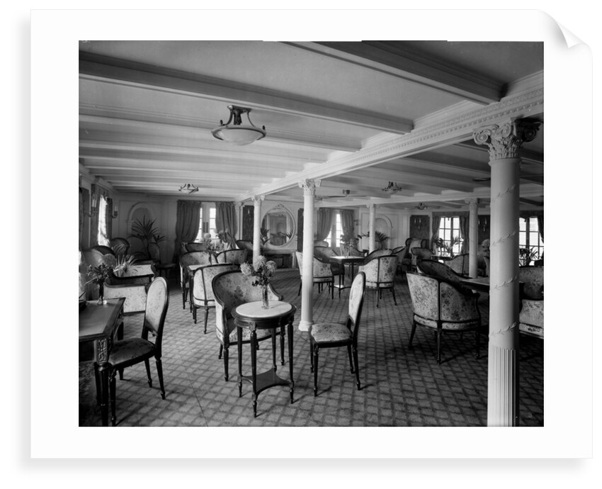 First Class Social Hall on the 'Ciudad de Buenos Aires' (1914) by Bedford Lemere & Co.
