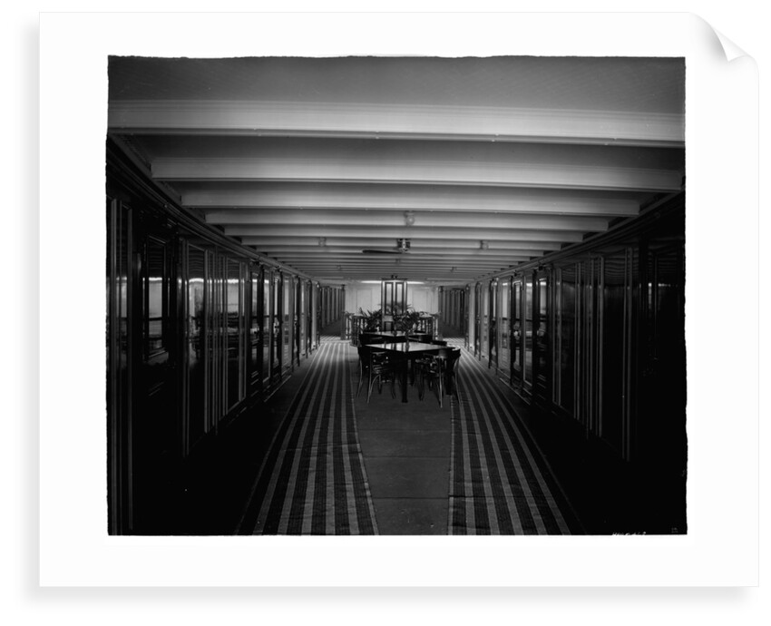 Promenade Deck on the 'Ciudad de Buenos Aires' (1914) by Bedford Lemere & Co.