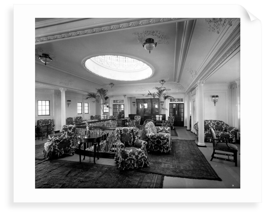 First Class Lounge on the 'Essequibo' (1914) by Bedford Lemere & Co.