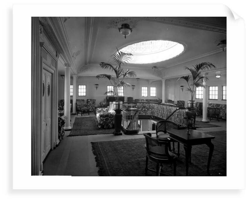 First Class Lounge on the 'Essequibo' (1914) by Bedford Lemere & Co.