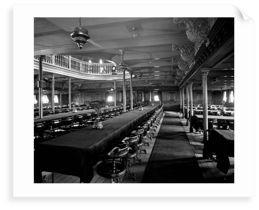 First Class Dining Saloon on the 'Kaisar-i-Hind' (1914) by Bedford Lemere & Co.