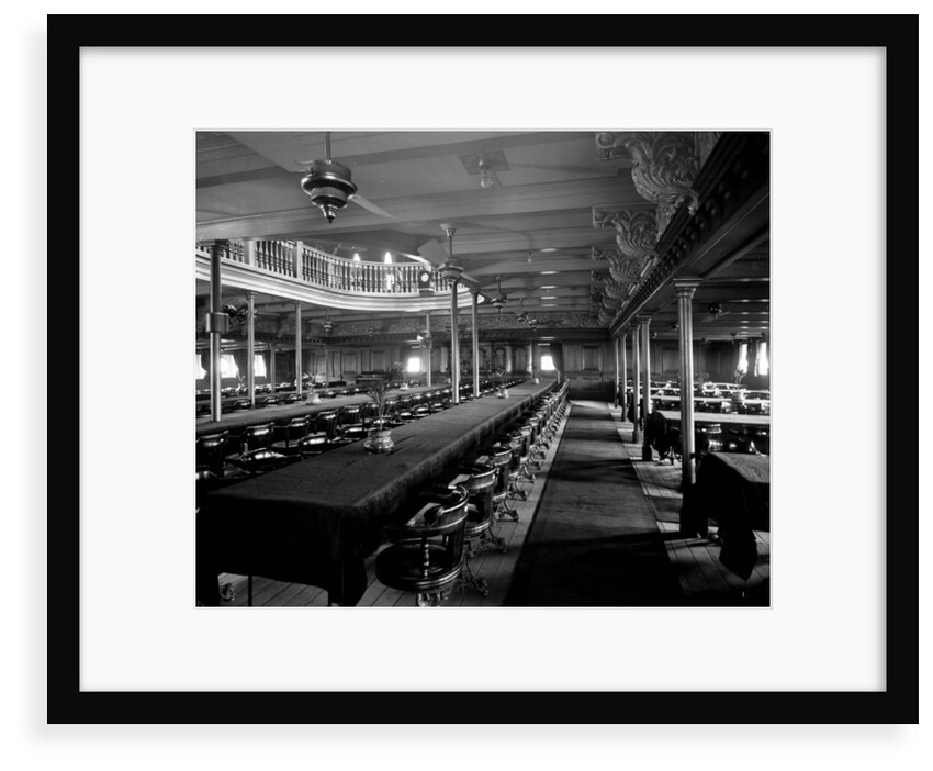 First Class Dining Saloon on the 'Kaisar-i-Hind' (1914) by Bedford Lemere & Co.