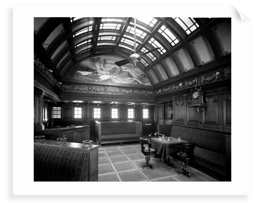 First Class Smoking Room on the 'Kaisar-i-Hind' (1914) by Bedford Lemere & Co.
