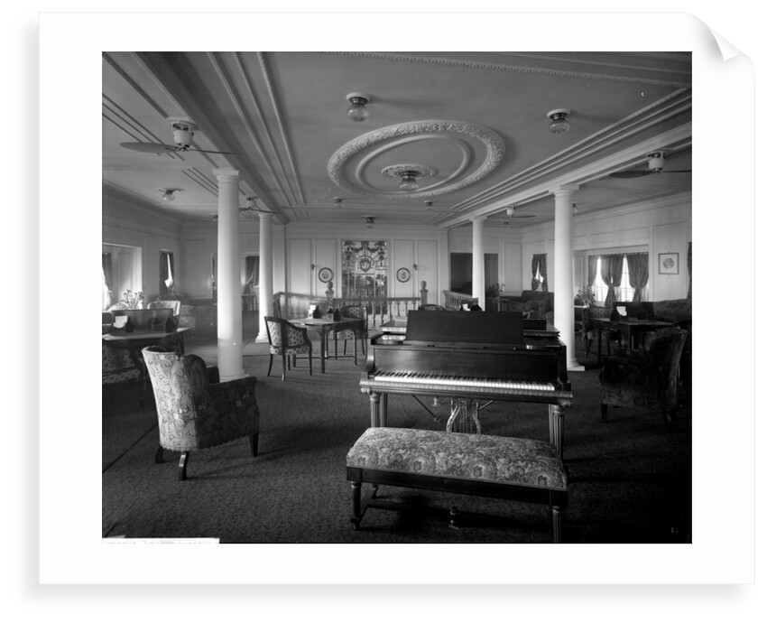 Cabin Class Lounge on the 'Metagama' (1915) by Bedford Lemere & Co.