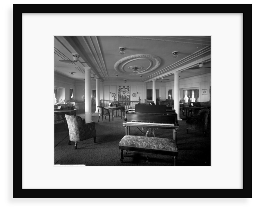 Cabin Class Lounge on the 'Metagama' (1915) by Bedford Lemere & Co.