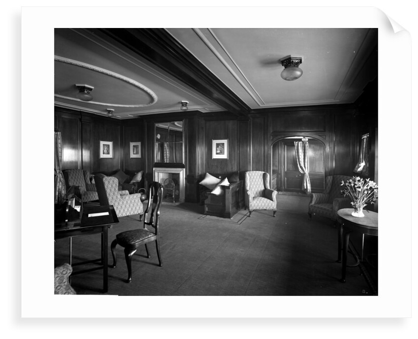 Cabin Class Drawing Room on the 'Metagama' (1915) by Bedford Lemere & Co.