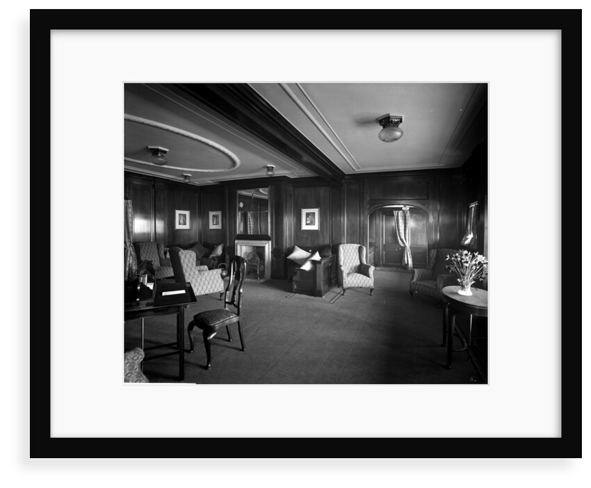 Cabin Class Drawing Room on the 'Metagama' (1915) by Bedford Lemere & Co.