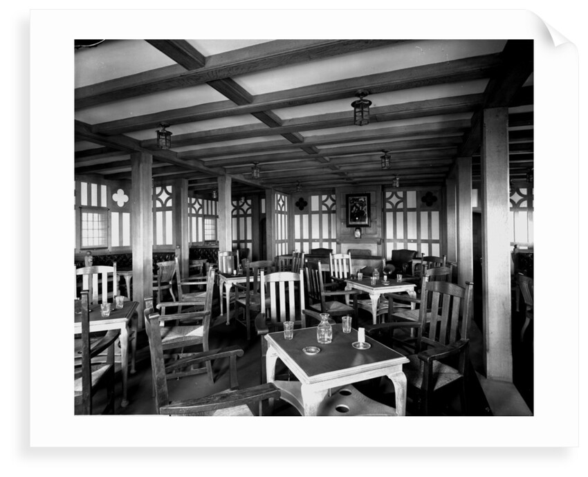 Cabin Class Smoking Room on the 'Metagama' (1915) by Bedford Lemere & Co.