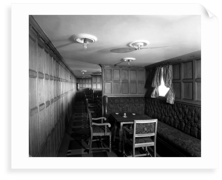 Cabin Class Card Room on the 'Metagama' (1915) by Bedford Lemere & Co.