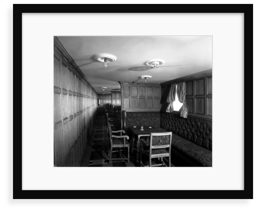Cabin Class Card Room on the 'Metagama' (1915) by Bedford Lemere & Co.