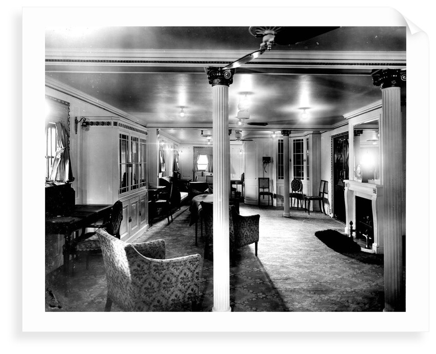 First Class Library and Writing Room on the 'Niagara' (1913) by Bedford Lemere & Co.