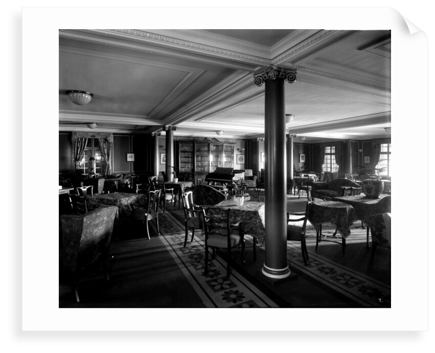 Cabin Class Lounge on the 'Melita' (1918) by Bedford Lemere & Co.