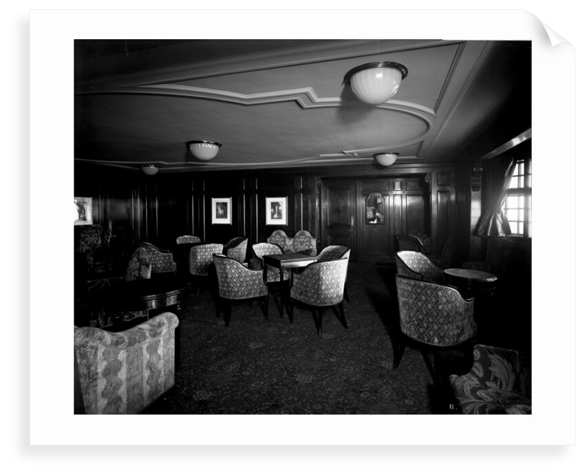 Cabin Class Drawing Room on the 'Melita' (1918) by Bedford Lemere & Co.