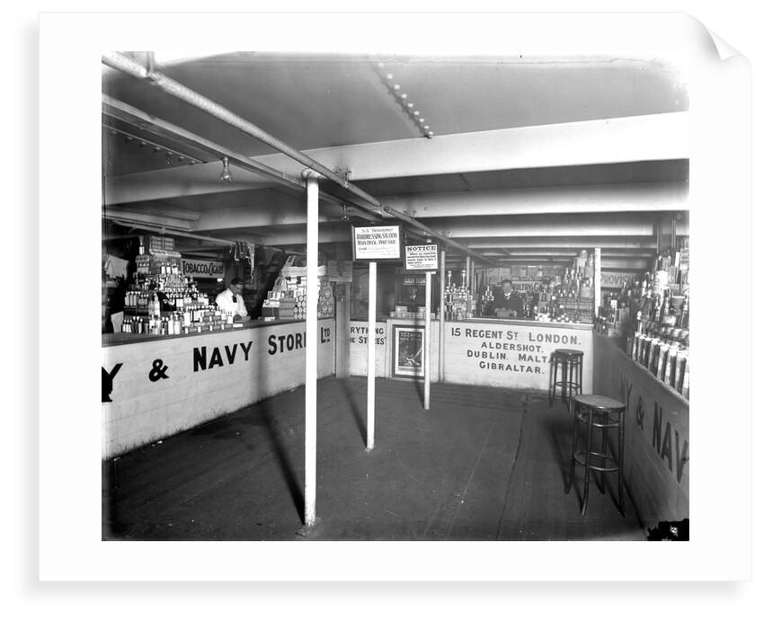 Junior Army and Navy Stores Ltd shop on the 'Borodino' (1911) by Bedford Lemere & Co.