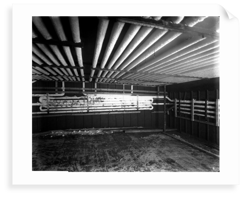 Junior Army and Navy Stores Ltd refrigerating chamber on the 'Borodino' (1911) by Bedford Lemere & Co.