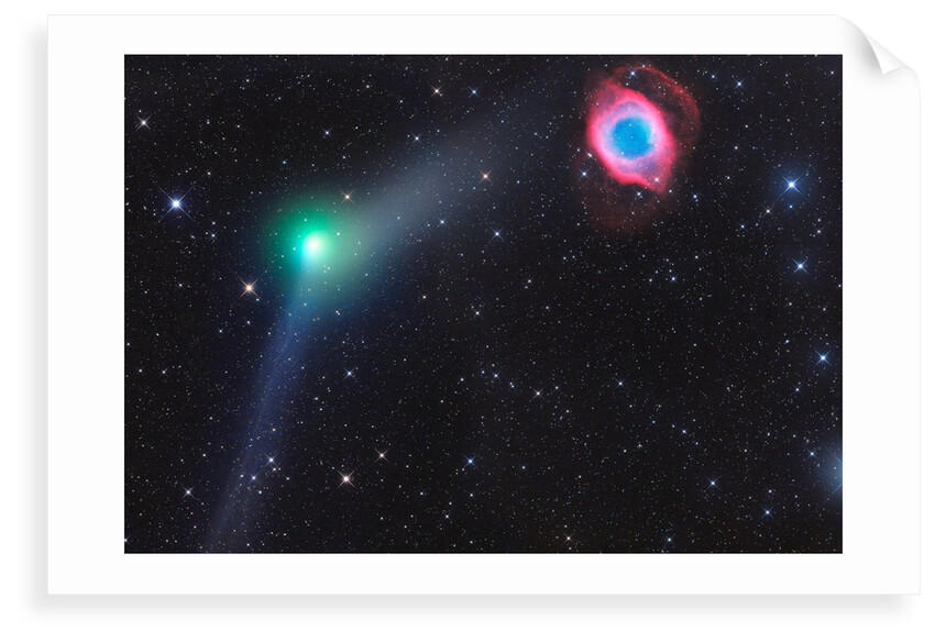 Encounter of Comet and Planetary Nebula by Gerald Rhemann