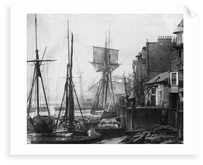 Black Eagle Wharf with the schooner Express of Alnmouth. Wapping, London. by unknown