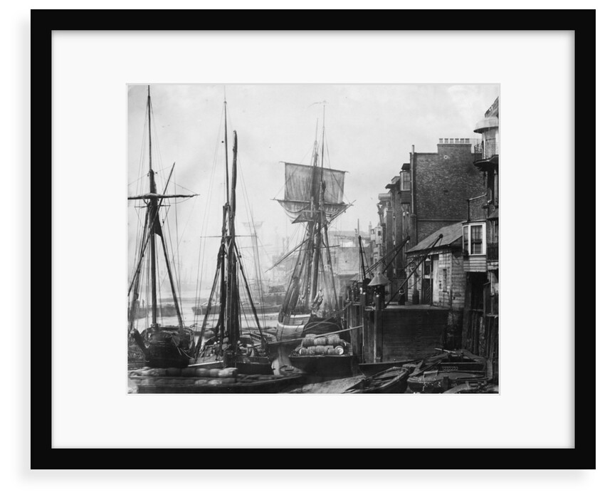 Black Eagle Wharf with the schooner Express of Alnmouth. Wapping, London. by unknown