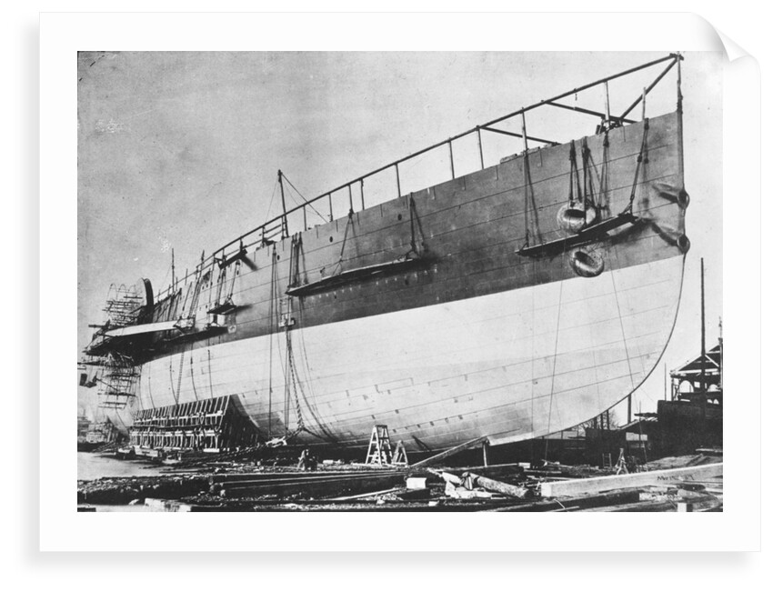 View of Brunel's 'Great Eastern' prior to her 1858 launch by unknown