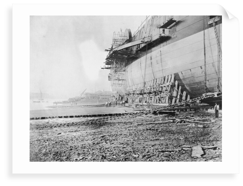 View of Brunel's 'Great Eastern' prior to her 1858 launch by unknown