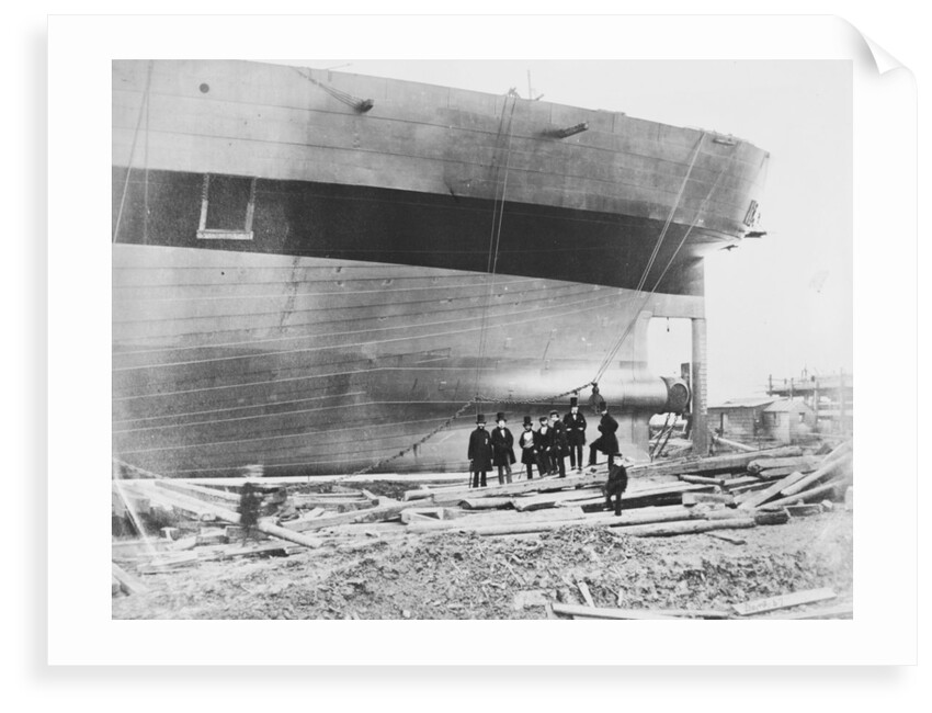 View of Brunel's 'Great Eastern' prior to her 1858 launch by unknown