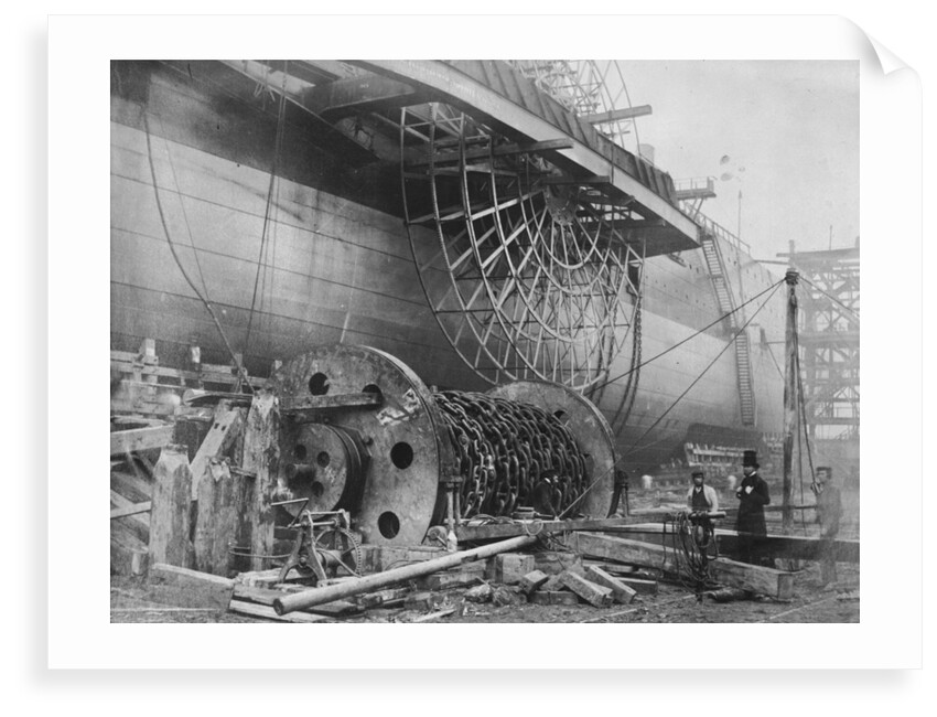 View of Brunel's 'Great Eastern' prior to her 1858 launch by unknown