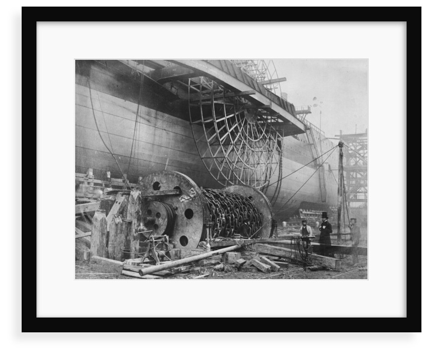 View of Brunel's 'Great Eastern' prior to her 1858 launch by unknown