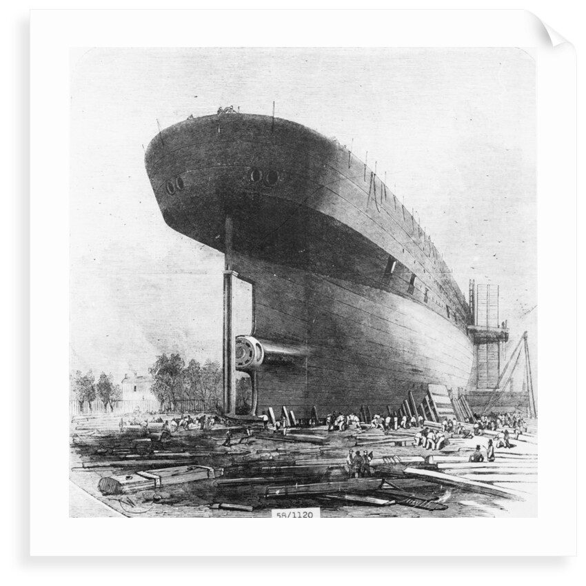 View of Brunel's 'Great Eastern' prior to her 1858 launch by Unknown