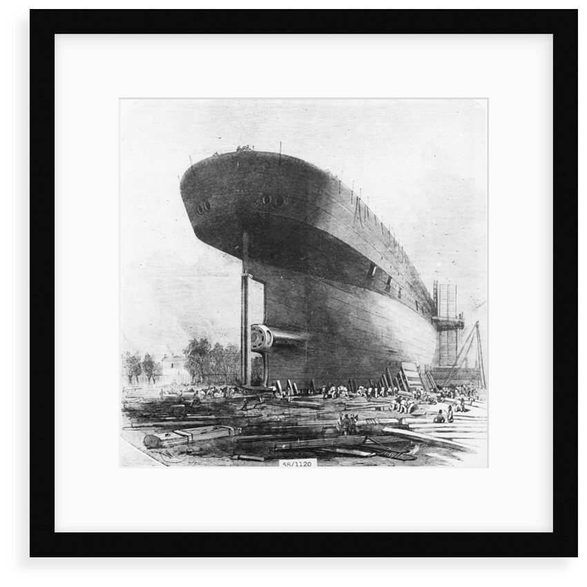 View of Brunel's 'Great Eastern' prior to her 1858 launch by Unknown