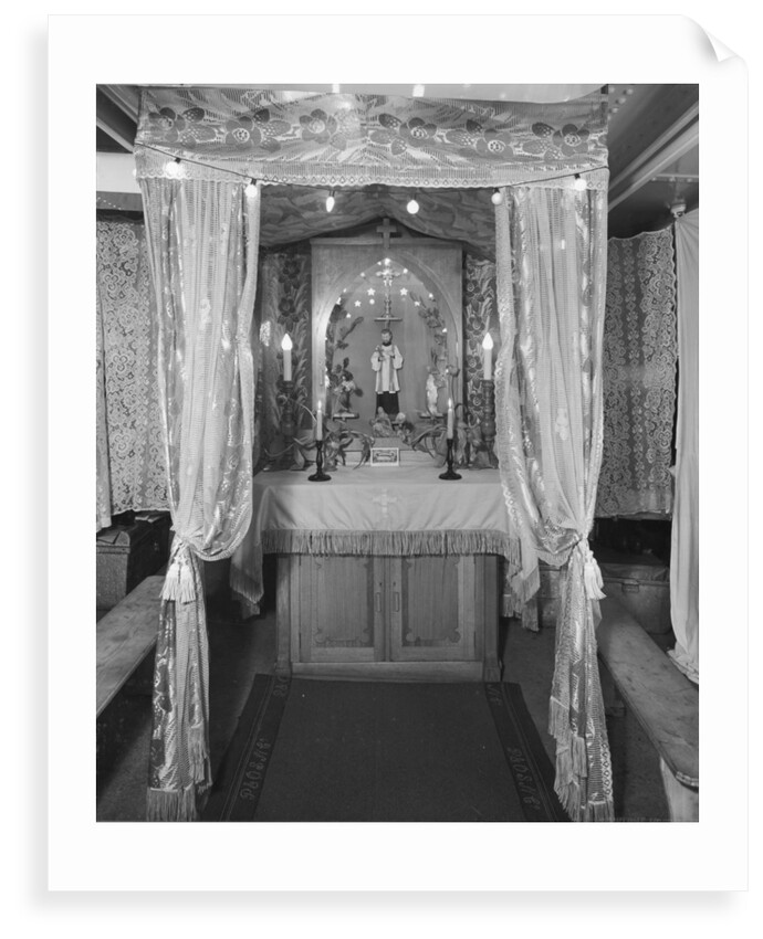 A Goan altar dedicated to St Francis Xavier on board the P&O liner 'Strathallen' by unknown