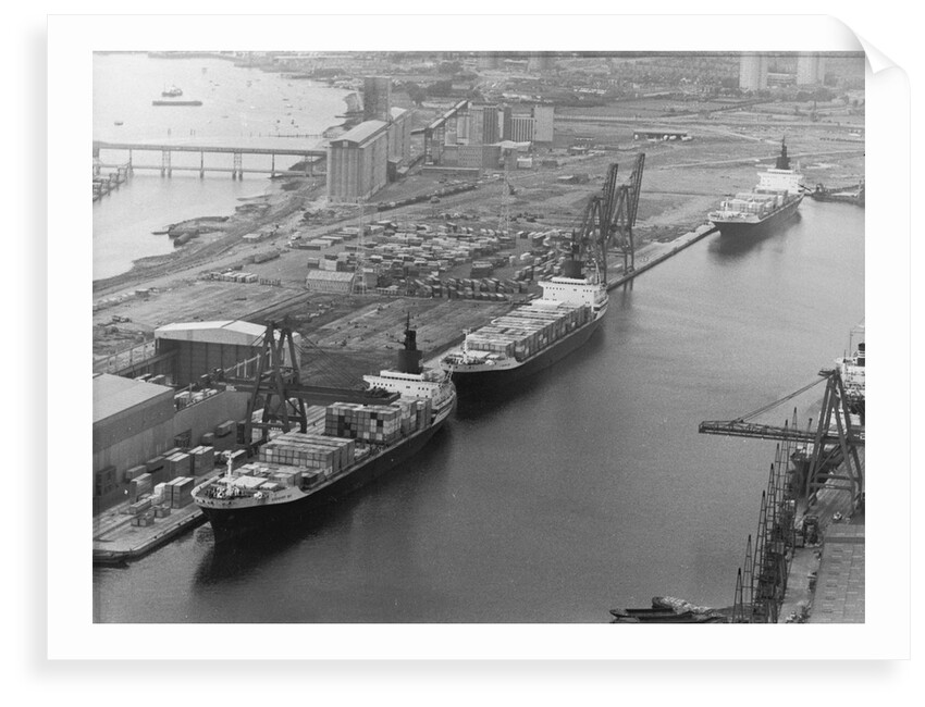 Container ships 'Discovery Bay', 'Flinders Bay' and 'Jervis Bay' at Tilbury by unknown