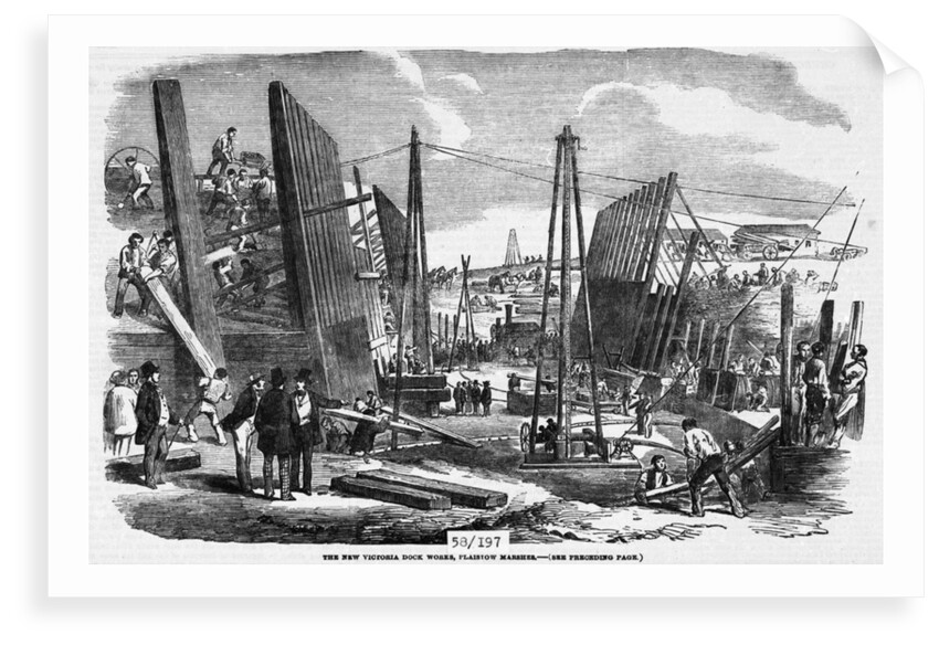 Building the Royal Victoria Docks, 9 September 1854 by unknown