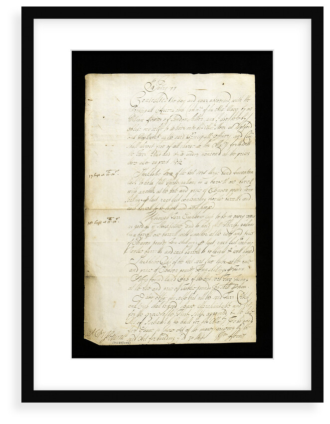 A 1678 contract from Woolwich Dockyard by unknown