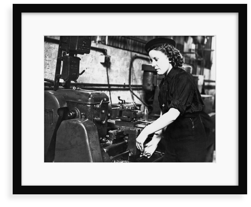 A Wren using a turning machine in the Second World War by Unknown